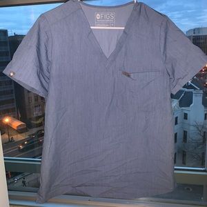 FIGS Heather Indigo 1 Pocket Scrub Top- NWOT